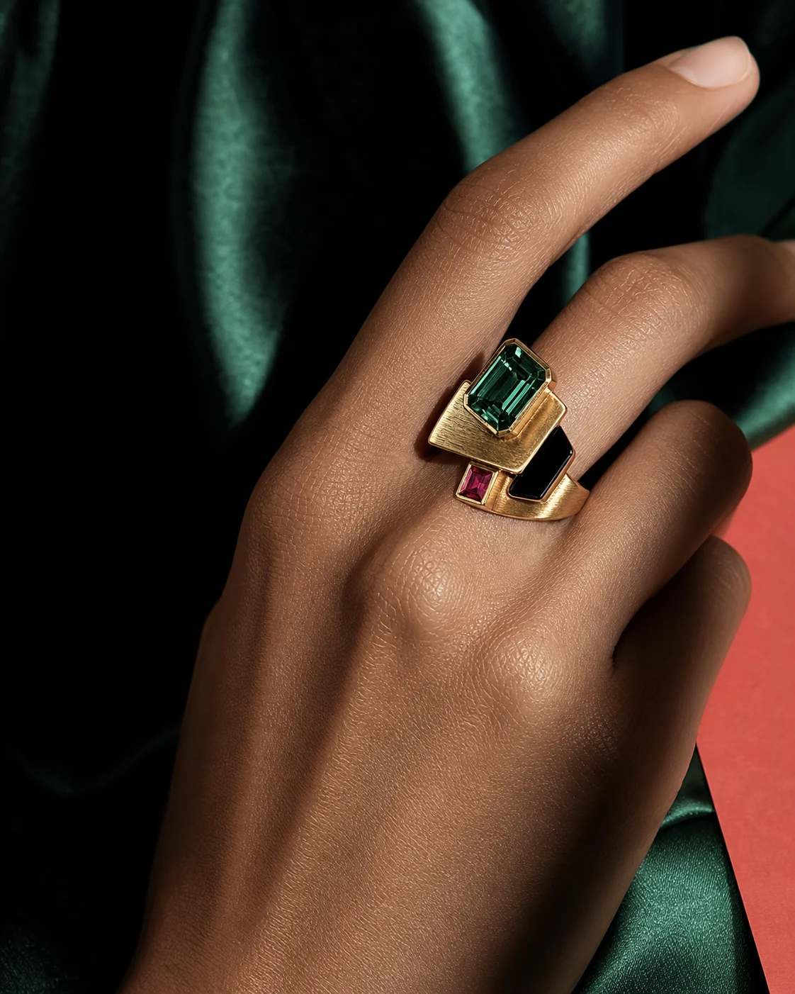 Sculptural gemstone jewellery